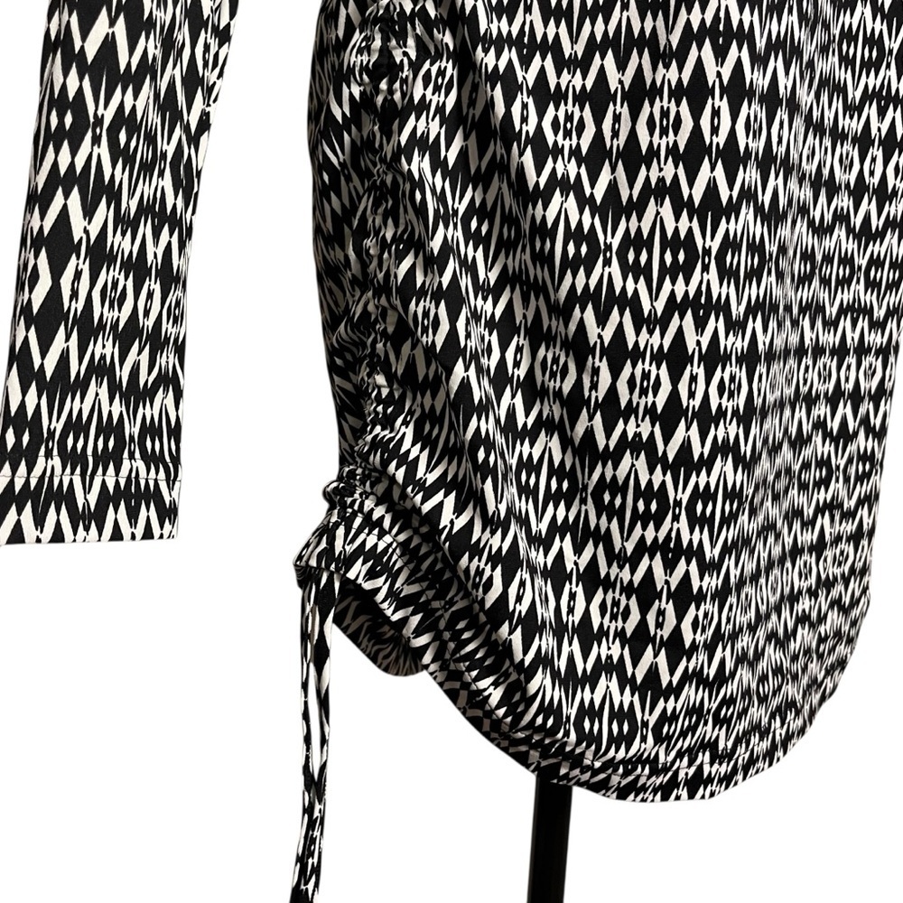 Coolibar Island Quarter Zip Swim Shirt Dress UPF 50+ – Black/White Ikat – Size S - Picture 3 of 11